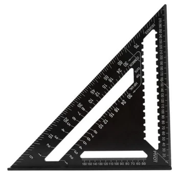 1 ШТ. Треугольная линейка 12-Дюймовые Измерительные Инструменты Алюминиевые Деревообрабатывающие Инструменты Квадратный Квадрат толщиной 90 градусов