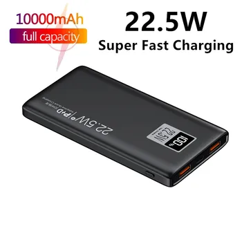 10000 мАч Зарядное устройство Power Bank 22,5 Вт Быстрая зарядка для iPhone 14 13 12 11 Xiaomi Samsung Huawei Mini Powerbank