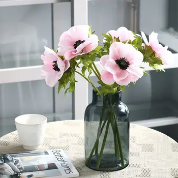 100ШТ Розовый Анемон Шелковая Маргаритка Красивое цветочное украшение стола для вечеринки, Летний цветочный подарок - ИНДИГО Оптом