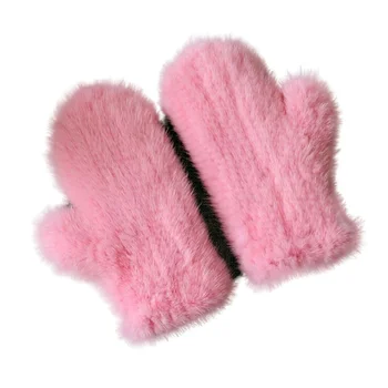 17 цветов, перчатки из натурального 100% натурального меха норки, вязаные варежки, толстые теплые зимние женские перчатки, прямая доставка