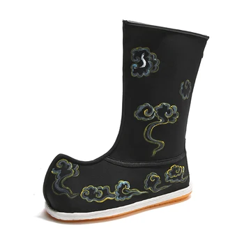 2 цвета, Косплей Фехтовальщика на плоской подошве, Китайские традиционные ботинки для косплея фехтовальщика династии Хань, Аксессуары для национальной одежды Hanfu