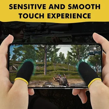2 шт. чехол для пальцев из стекловолокна для мобильных игр PUBG Дышащие перчатки для касания экрана игрового контроллера, защищающие от пота, не царапающие большой палец