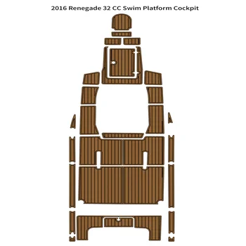 2016 Renegade 32 куб. см Платформа для плавания, Кокпит, коврик для лодки, Пенопласт EVA, искусственный тик, коврик для пола