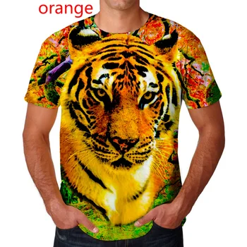 2021 Крутая модная мужская/женская футболка с 3D принтом животных, Тигра/льва, повседневные футболки с коротким рукавом