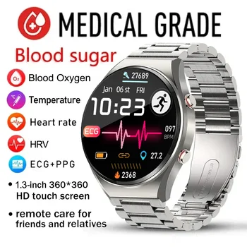 2023 Новые Смарт-Часы ECG + PPG Для Мужчин, Часы Для Точного измерения уровня глюкозы в крови, IP68, Водонепроницаемые Спортивные Смарт-Часы Для Huawei Xiaomi
