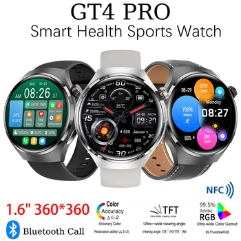 2023 Новые Смарт-часы Мужские GT4 Pro 360*360 HD Экран Частота сердечных Сокращений NFC Bluetooth Вызов IP68 Водонепроницаемые Мужские Спортивные Смарт-часы PK GTMAX