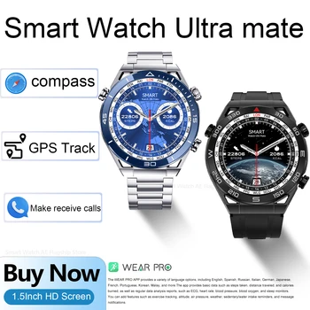 2023 Новые смарт-часы Открытый компас GPS траектория Спортивные часы Мужские Hi-Fi Calling Smartwatch IP68 Водонепроницаемые Для Huawei Ultimate