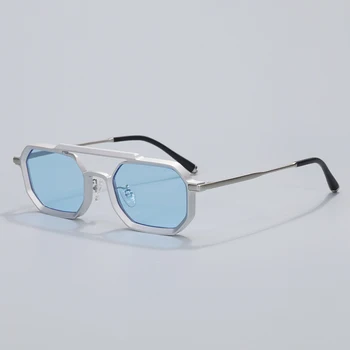2023 Новые солнцезащитные очки из сплава, мужские солнцезащитные очки высшего качества, полигональные модные дизайнерские очки UV400, уличные женские солнцезащитные ОЧКИ ручной работы, модные СОЛНЦЕЗАЩИТНЫЕ ОЧКИ