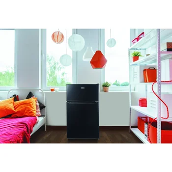 2023 Новый двухдверный мини-холодильник Galanz 3,1 кубических фута, черный