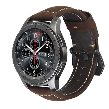 22 мм Ремешок из натуральной кожи для Samsung Gear S3 watch 3 45/46 мм ремешок для huawei gt для Amazfit Stratos 3 2 2S браслет correa