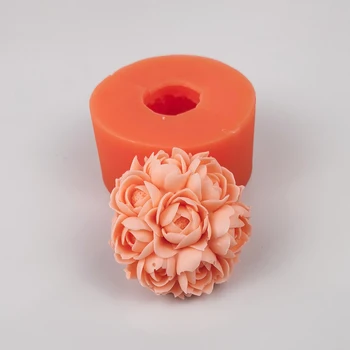 3D Силиконовая форма для розы, Цветок для свадебного торта ручной работы, Изготовление мыла своими руками, Кекс, Украшение конфет, HC0371
