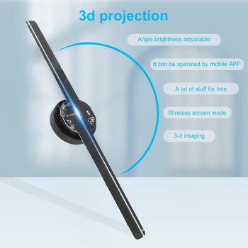 42 см 3D Голографический Проектор Вентилятор 224LED WiFi Голограммная Лампа С Логотипом Проигрыватель Изображений Фото Видео Дисплей Рекламная Машина