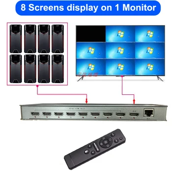 4k 8x1 HDMI мультипросмотрщик 1080p 4x1 Четырехэкранный Мультивизор HDMI-Разветвитель Бесшовный переключатель 8 изображений на 1 телевизоре 10 Режим разделения