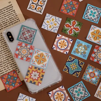 56 коробок ярких разноцветных плиток Для украшения ноутбука Ретро бумажный декор DIY наклейка оптом