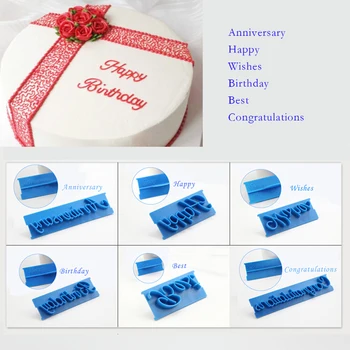 6 шт. пластиковый резак для помадки, форма для письма от руки, форма для торта, инструменты для украшения торта, формы для выпечки, формы для выпечки