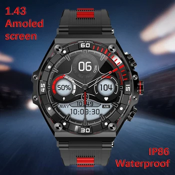 AMOLED Мужские Смарт-часы с Большим экраном 1,43 дюйма, Спортивные часы Для Мужчин, Большая Батарея 700 мАч, Bluetooth-вызов, Умные Часы, Мужские Часы 2023, Новинка