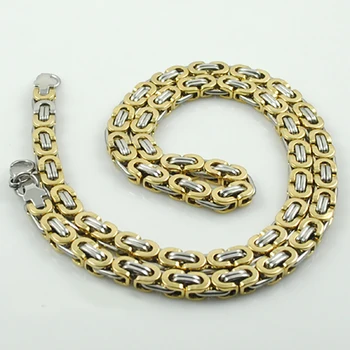 ATGO 2 тона, мужские Ожерелья с византийской цепочкой из нержавеющей Стали, ювелирные изделия в стиле хип-хоп, Рок, подарок, оптовая продажа, бесплатная доставка BN191