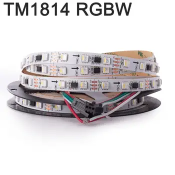 DC12V 24V TM1814 RGBW RGBWW Светодиодная лента SMD 5050 Чип 4 в 1 Программируемая Адресуемая Смарт-Пиксельная лента 5 м 60 светодиодов/М IP20 IP67