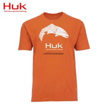 HUK 2023 Одежда для Рыбалки Мужская Футболка с коротким рукавом, Дышащие Топы С Защитой от Ультрафиолета, Летняя Одежда Для Рыбалки Camiseta De Pesca
