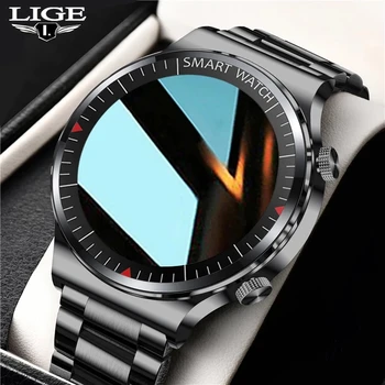 LIGE 2021 Новые роскошные брендовые мужские часы со стальным ремешком, фитнес-часы, пульсометр, отслеживание активности артериального давления, умные часы для мужчин