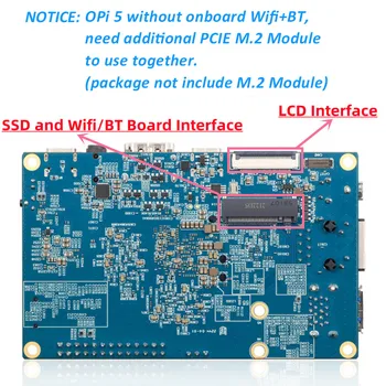 Orange Pi 5 Одноплатный компьютер 4 ГБ оперативной памяти RK3588S PCIE Модуль Externel Wifi6 + BT5 SSD Orange Pi5 Демо-плата Под управлением ОС Android Debian