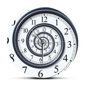 Time Vortex Бесшумные Не Тикающие Настенные Часы Для Гостиной, Домашнего Декора, Часы, Застрявшие Во Времени, 3D Визуальная иллюзия, Спиральные Настенные Часы