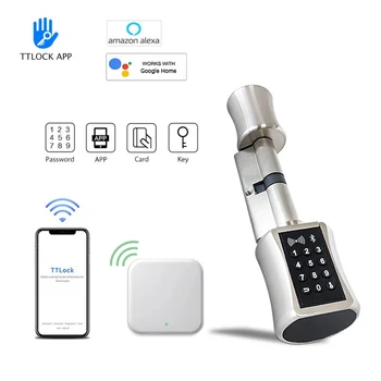 TTlock Bluetooth Умный Дверной замок Цилиндр WIFI Безопасность Беспроводная Электронная Цифровая клавиатура приложение Код RFID карта