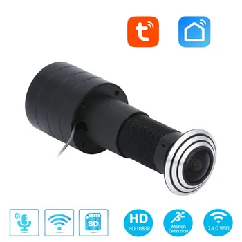 Tuya Smart Door Eye Hole Камера Безопасности 1080P HD 1.7 мм Объектив Широкоугольный Рыбий Глаз CCTV Сетевая Мини-Дверной Глазок WiFi Камера