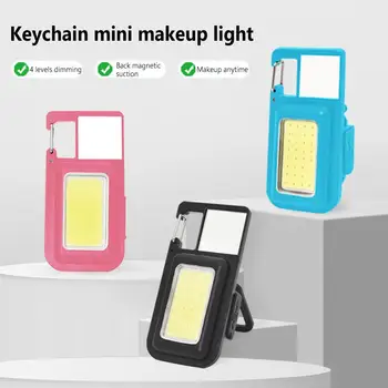 Usb Mini Led Keychain Light Открытый Многофункциональный Cob Рабочий Светильник Аварийный Ночник С Мини-Зеркалом Для Кемпинга И Рыбалки