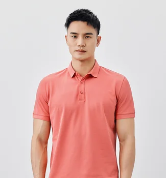 W4663 -Мужская повседневная рубашка поло с короткими рукавами, мужская летняя новая однотонная футболка с отворотом и коротким рукавом