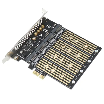 Адаптер PCIe для NVME B Key M2 M.2 4 Порта NGFF SATA SSD 10 Гбит/с для PCI Express X1 Адаптер PCI-E M.2 Плата расширения Riser