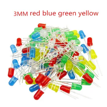 Бесплатная доставка 1000шт высота 3 мм мощность Белый красный синий зеленый светодиодный светоизлучающий диод/F3 LED белый цвет led 3 мм красный диод