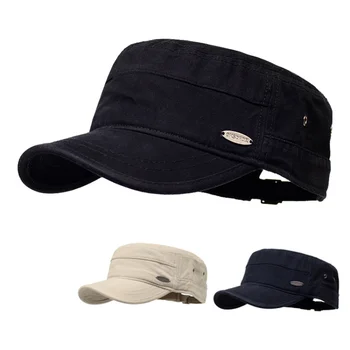 Брендовая мужская военная кепка Лето Осень Повседневная кадетская шляпа из промытого хлопка с плоским верхом, женские винтажные армейские шляпы, кепка Bone Man