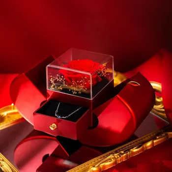 Взрывной цветок Яблоко Шкатулка для Украшений Мыло Роза Рождественский подарок На День Святого Валентина Обручальное кольцо Ожерелье Упаковка Коробка Для хранения