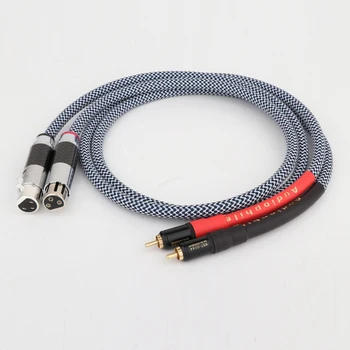 Высококачественный аудиокабель Hi-end от 2 штекеров RCA до 2 штекеров XLR HIFI, 3-контактный Разъемный соединительный кабель HIFI