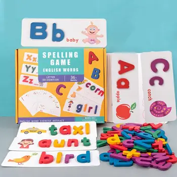 Горячая продажа, 180 шт., набор деревянных пазлов с алфавитом, красочные детские развивающие игрушки Монтессори для детей, Обучающая развивающая игрушка