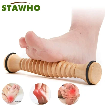 Деревянный массажный ролик для ног для облегчения подошвенного фасциита, инструмент для массажа глубоких тканей, средство для снятия стресса, Массаж ног, снятие стресса