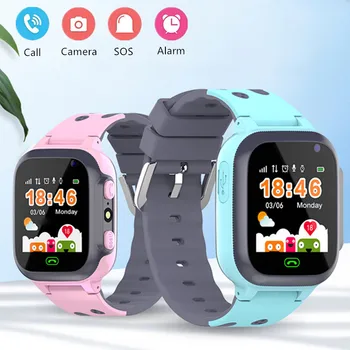Детские Умные часы SOS Phone Watch, умные часы для детей, набор номера, голосовой чат, водонепроницаемые детские часы, подарок для IOS Android