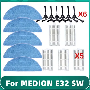 Для MEDION E32 SW, боковая щетка с вращающимся краем, HEPA-фильтр, швабра, тряпка, Аксессуары для робота-пылесоса, запасная часть