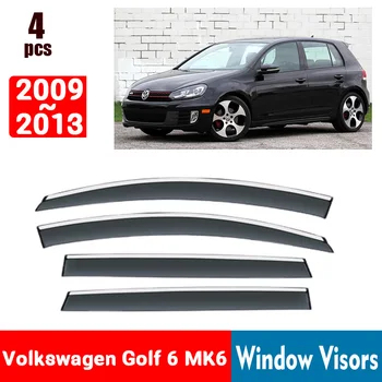 Для Volkswagen VW Golf 6 Mk6 Хэтчбек 2009-2013 Козырьки на Окнах Защита от дождя Окна Дождевик Дефлектор Тент щит Вентиляционная защита