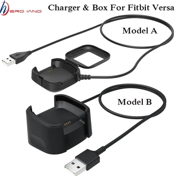 Док-станция для зарядки через USB, кабель для передачи данных, смарт-аксессуары для часов Fitbit Versa, 3 фута черных пластиковых кабелей Для защиты от перегрузки по току