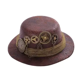 Женский Мини-цилиндр в стиле стимпанк, Аксессуар для шляпы для костюма косплея с шестеренками, Карманные часы, украшение на цепочке