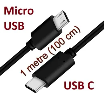 Кабель для зарядки USB Type C-Micro USB для передачи данных и синхронизации OTG - черный, 1 м, новый В Великобритании