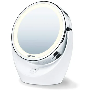Косметический столик Beurer с 5-кратным увеличением, светодиодной подсветкой, двустороннее зеркало для макияжа с поворотом на 360 градусов, BS49