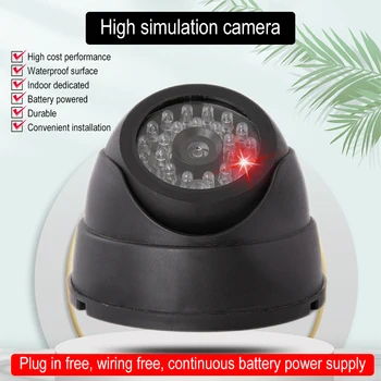 Креативная Купольная Фиктивная камера видеонаблюдения С мигающим светодиодом, Питание поддельной камеры от батарейки типа АА, система безопасности наблюдения
