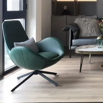 Кресло для креативного отдыха, Дизайнерский Ленивый пуфик для прихожей, Односпальный диван, Современная Вращающаяся мебель для гостиной в виде яичной скорлупы