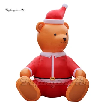 Милый Большой Надувной Медведь-Талисман, Рождественская Мультяшная Модель Животного, Воздушный шар 