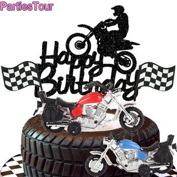 Модель мотоцикла, Топпер для торта, тема мотоцикла, декор для детской вечеринки, Топпер для торта с Днем Рождения, украшение для Дня рождения мальчика, мужчины