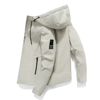 Мужская куртка 2021, новая весенне-осенняя корейская версия повседневной куртки с капюшоном большого размера, мужская верхняя одежда tide