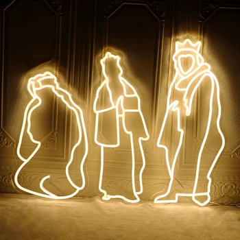 Неоновые вывески с логотипом Иисуса, светодиодный светильник для бара, паба, клуба, дома, Настенные гибкие неоновые светильники, декор для свадебной домашней вечеринки